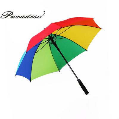 China Colorful Rainbow Big Sun UV Windproof Cheap And Rain Straight Chinese High Quality Customize Automatic Umbrella With Logo for sale