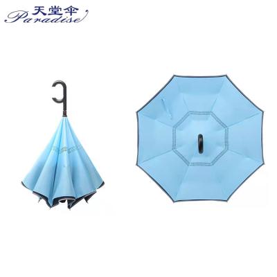 China Wholesale Custom Windproof Traditional Paradise Inverted Reverse Umbrellas Upside Down With Handle C Shaped Umbrellas for sale