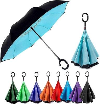 China Paradise Traditional Double Layer Handle Umbrella For Women Reverse Umbrella Windproof Position Type Umbrella for sale