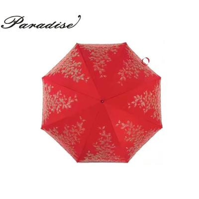 China Beautiful Traditional Wholesale 8k Semi-automatic Paradise Gules Bridal Umbrella for sale