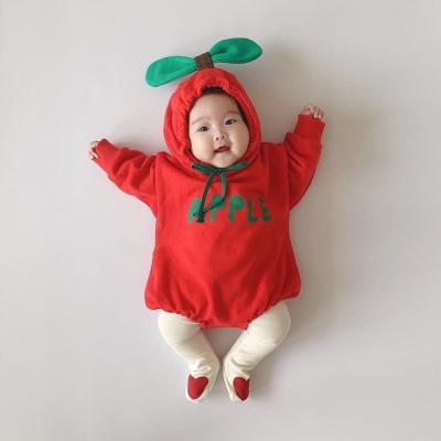 China Sweater Autumn/Winter New Baby Ha Clothes Baby Female Fruit Climbing Clothes Plus Velvet Padded Jumpsuit for sale