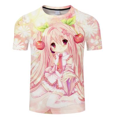 China New Fashion Summer Girls T-shirts Clothing Wear Breathable Anime Printed T-shirt For Girl for sale