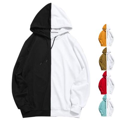 China Pullover Men Fashion Two Colors Split Joint Sweatshirt Pullover Streetwear Hoodie for sale