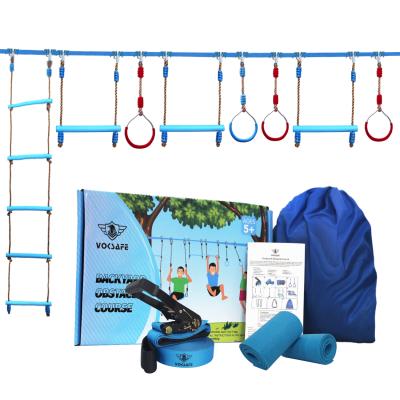 China Kids Climbing Training Outdoor Backyard Ninja Loose Line Feet 36,40,45,50,56 Monkey Bar Ninja Obstacle Course Backyard For Kids for sale