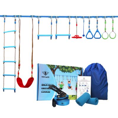 China Kids Climbing Training For Outdoor Newcomers Customizable Line 2021 Backyard Length Course Kit Ninja Warrior Obstacles Lines Kids Backyard Ninja Obstacle Course for sale