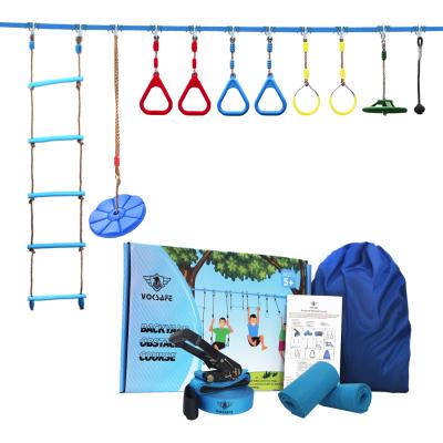 China Kids Climbing Training For Adult Hanging Portable Fitness Slackline Success Outdoor Backyard Amazon Obstacle Course Workout Kit for sale