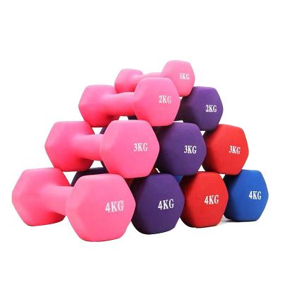 China Weightlifting Solid Cheap Non-Slip Grip Dumbbells Soft Cast Neoprene Dumbbell Set for sale