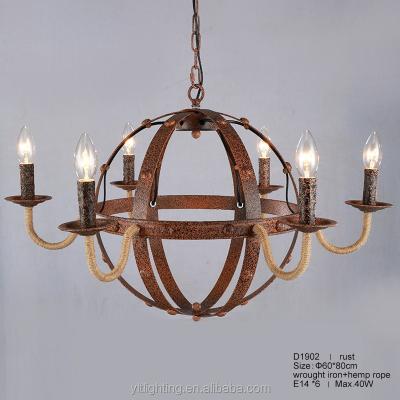 China Home/Hotel/Restaurant Pendant Lighting American Style Hemp Rope Chandelier With Factory Price for sale