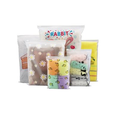 China CPE / PE / PPE Printed Poly Bag Moisture Proof Mylar Frosted Zip Lock Bags For Clothes for sale