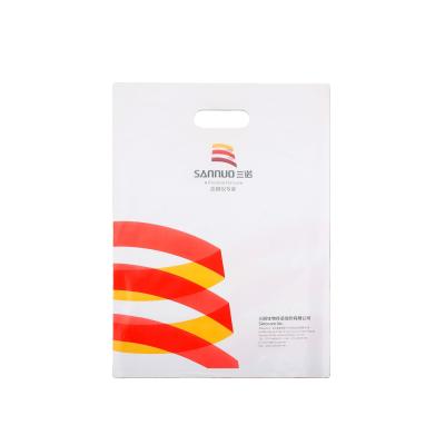 China LDPE Plastic Die Cut Shopping Bags With Handle Customized Logo Printing for sale