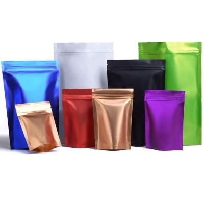 China Colorful Metallic Foil Stand Up Zipper Bag Glossy Matte Zipper Pouch Packaging Bags for sale