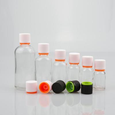 China Essential Oil 30ml Clear Glass Bottle With 18 415 Tamper Evident CRC Cap For Essential Oil for sale