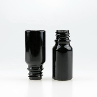 China Personal Care 10ml 18-415 Closure Anti UV Proof Black Glass Dropper Bottles For Essential Oil for sale