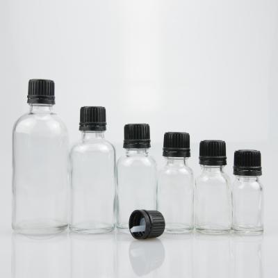 China Essential Oil Chemical Clear Empty Bottle With 18/415 Plastic Tamper Evident Screw Cap for sale