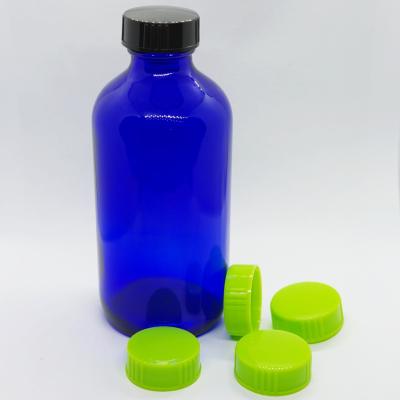 China 24/400 chemical screw cap for chemical liquids for 4oz 120ml glass boston blue bottle for sale