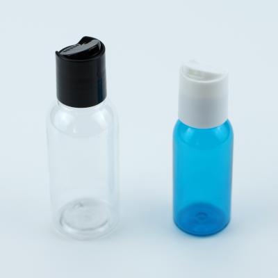 China Personal Care 100ml Transparent PET Plastic Bottle With 20/410 Press Disc Top Cap for sale