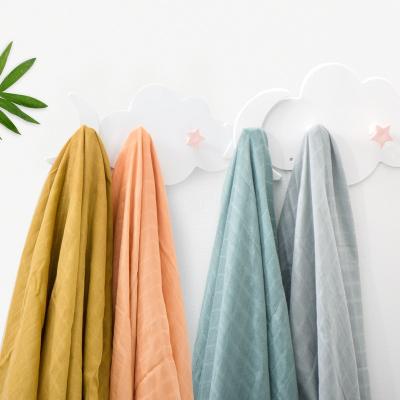 China C'dear Extra Large 120*120cm Flame Retardant Plain Solid Colors Bamboo Cotton Wrap Muslin Set Wrap Blanket for sale