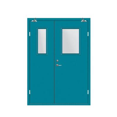 China Hot Sale 2021 Modern Fire Rated Hotel Fire Retardant Security Steel Steel Double Door for sale