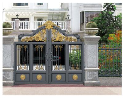 China modern arch gates steel wrought iron villa gate designs and garden arch wrought iron gate decorations for sale