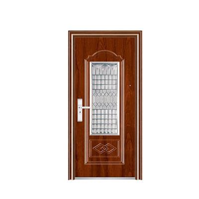 China New Design High Quality Modern Factory Cheap Chinese Home Custom Steel Door With Windows for sale