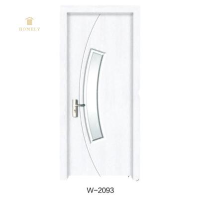 China 2021 Environmental Friendly Factory Hot Sale Customized Style PVC Film Coated MDF Core Interior Door White Bathroom For Projects for sale