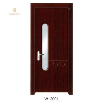 China Environmental Friendly Simple Hot Sale Customized Style Bathroom PVC White Wooden Door For Home Projects for sale