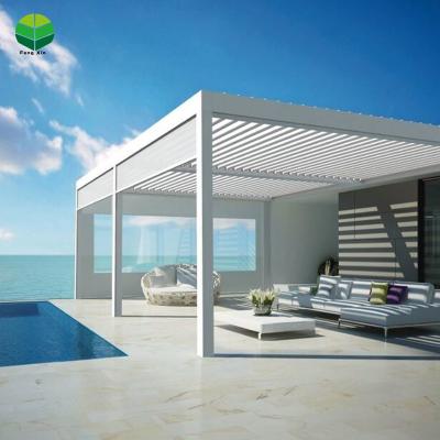 China Easily Assembled Modern Garden Waterproof Custom Bioclimatic Aluminum Pergola Pergola With Led Light for sale