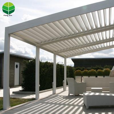 China Modern Louvered Pergola Kits Aluminum Roof Pergola Systems Easily Assembled Te koop