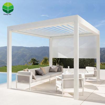 China Diy Adjustable Waterproof Canopies Easily Assembled Aluminum Pergola With Led And Screen Zip Pergola Te koop