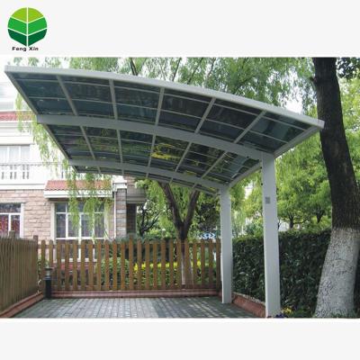 China Waterproof UV-Resistance Outdoor Fireproof Metal Parking Lot Modern Rainproof View Parts Parking In Aluminum Car Shed Garage for sale