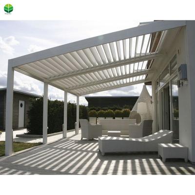 China Easily Assembled Retractable Modern Louvre Roof Outdoor Pergola Bioclimatic Aluminum for sale