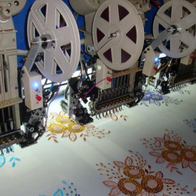 China Energy saving ; Mixed Robotization 12 Head Sequin Embroidery Machine With Designs for sale