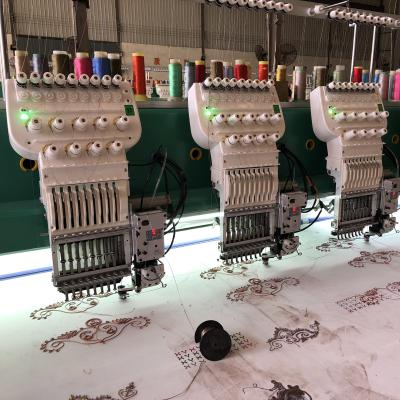 China Garment Shops Tying / Winding Embroidery Machine With 15 Heads , 9 Needles for sale