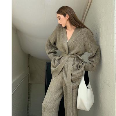 China Winter Women's Two Piece Sets Outfit Breathable Wholesale Casual Top Women Clothing Knitting 2 Piece Set for sale