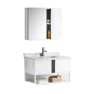 China Factory direct sale stainless steel bathroom cabinet modern white wall mounted cabinet and mirror cabinet 60cm size for sale