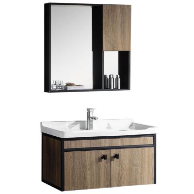 China modern lowes chinese hotel modern plywood and aluminum bathroom vanity side cabinets with mirror for sale