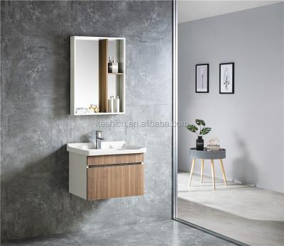 China New Fashion Modern Design Modern Basin Mirrored Combined Waterproof Mirror /.Led Mirror Bathroom Vanity PVC Wall Mounted Bathroom Cabinet for sale