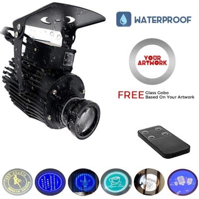 China Aluminum Alloy 60W LED GOBO Logo Projector Light with Zoom Function Remote Control Manual Focus Customized Gobos for sale