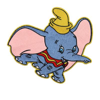 China Other Custom Embroidered Patch Badges Cartoon Flying Elephant Embroidery Patches For Apparel for sale