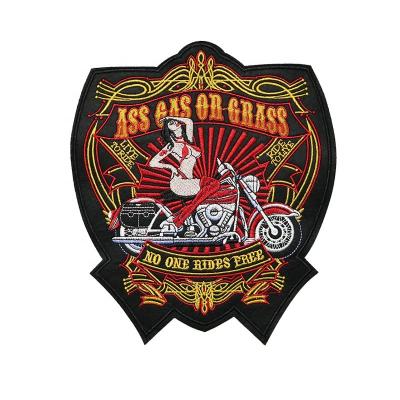 China High Quality Customized Custom Bikers Motorcycle Club Embroidery Patch Badges Iron Backing Patches For Apparel for sale