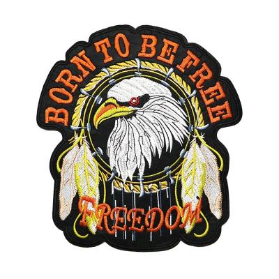 China Other Custom Cheap Embroidery Patch Eagle Patches Iron On Backing For Apparel for sale