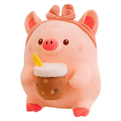 China Wholesale Custom Stuffed Plush Toy Stuffed Cozy Milk Tea Pig Plush For Baby for sale