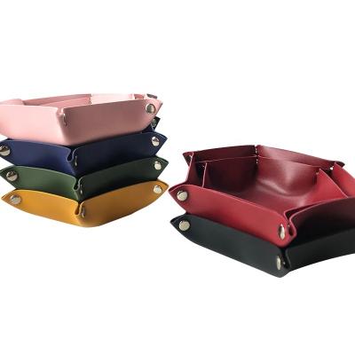 China Free Sample Hexagon Shape Jewelry Minimalist Leather Ttray Display PU Carve Trays for sale