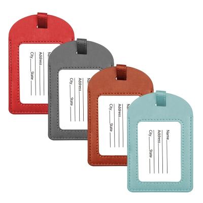 China Custom Factory Price PU Luggage Tag Soft Tag Holder Baggage Travel PU Luggage Tag for sale