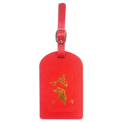 China Waterproof Card Gold Stamped ID Card Holder Baggage PU Luggage Tags Airtag Luggage Tag for sale