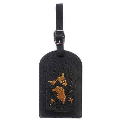 China New Arrival Waterproof Map Gold Stamped Map Tag Holder Air Tag Luggage Tag for sale