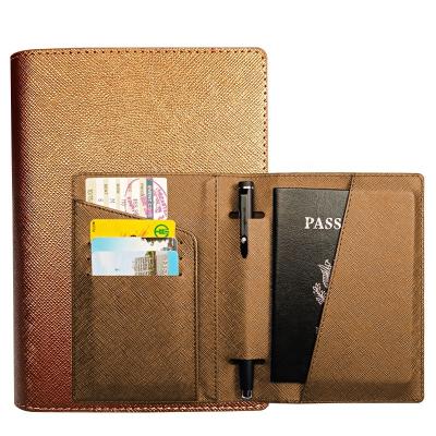 China Trendy Unique Fashion Saffiano PU Passport Holder Custom Made New Arrival And Vintage Passport Cover for sale