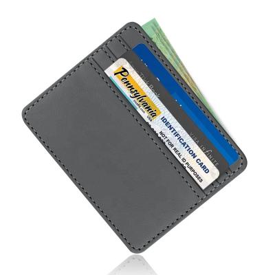 China Fashion Wholesale Good Quality PU Leather Credit Card Cover With 4 Slot Multi-Avaliable Slim Card Holder for sale