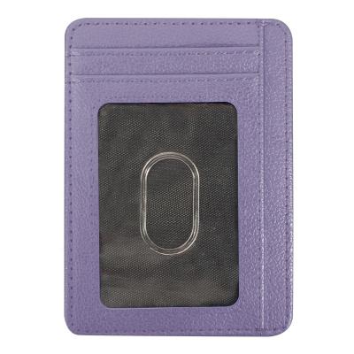 China Fashion Credit Card Bag Cover Leather LOGO RFID Antimagnetic Multi-Position Stain PU Card Clip for sale