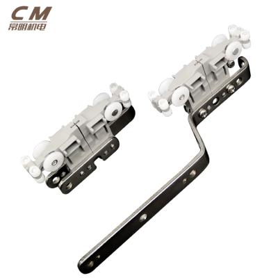 China Morden Factory 2 PCS Per Tackle Stainless Steel Long And Short Set Integrated Curtain Arm Pulley for sale